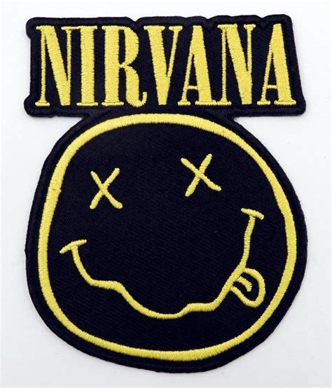 Nirvana - Happy Face and Logo Shaped Embroidered Patch