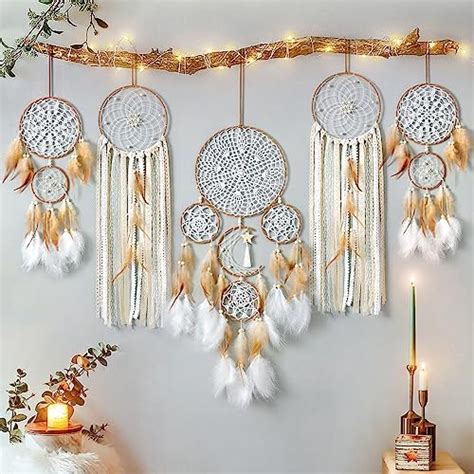 Amazon LOMOHOO 5 Pack Dream Catcher Moon And Sun Design Boho Wall