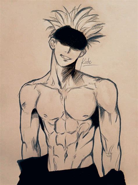 Gojo Drawing Full Body Sketch