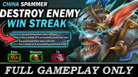 China Spammer DESTROY 6 WIN STREAK IMBA CARRY LINA Full Gameplay