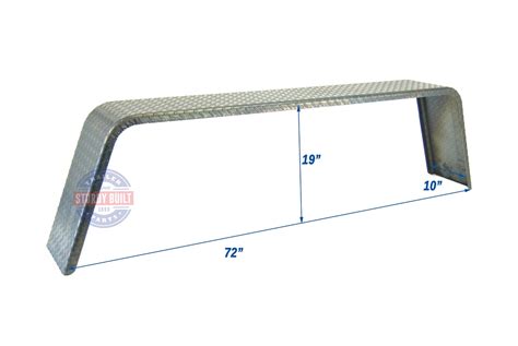 Tandem Axle Steel Diamond Plate Trailer Fender 10 Inch X 72