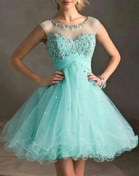 Short aquamarine dress Mint Prom Dresses, Cute Blue Dresses, Wedding ...