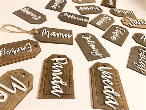 Etiquetas De Madera Personalizadas Estilo Granja D En Capas Etsy