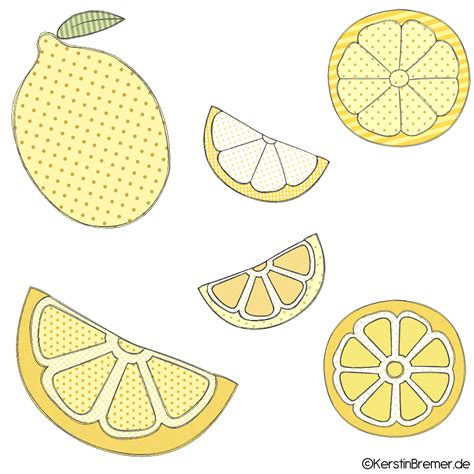 Doodle Stickdatei Zitrone Sommer Obst Limonade Limonen Citrus