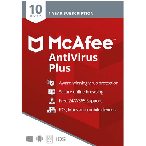 Mcafee antivirus plus licence 1 an 10 postes a télécharger La Poste