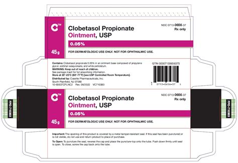 Clobetasol Propionate Ointment Usp 0 05 For Dermatologic Use Only Not For Ophthalmic Oral Or