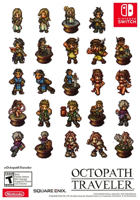 Octopath Traveler Gamestop Preorder Bonus Stickers 600 Dpi Octopath