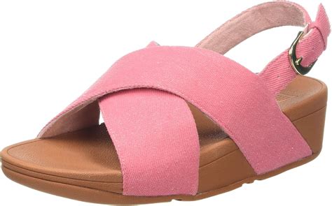 Amazon FitFlop Womens Lulu Cross Back Strap Sandal Shoes Pink