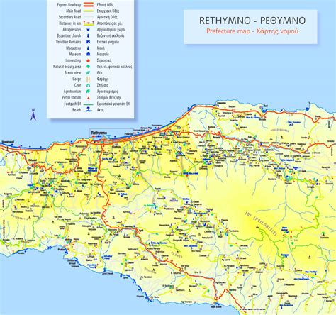 Rethymno area map - Ontheworldmap.com