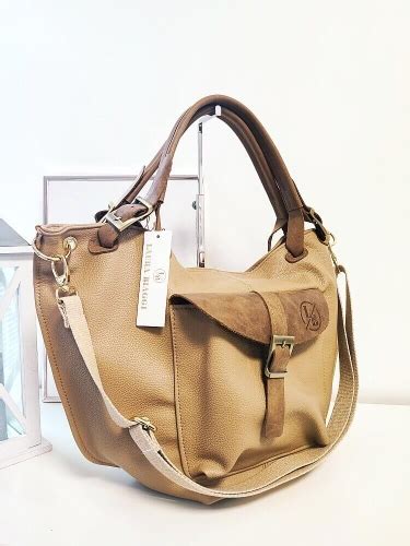 Laura Biaggi Torebka Shopper Taupe Z Kieszeni