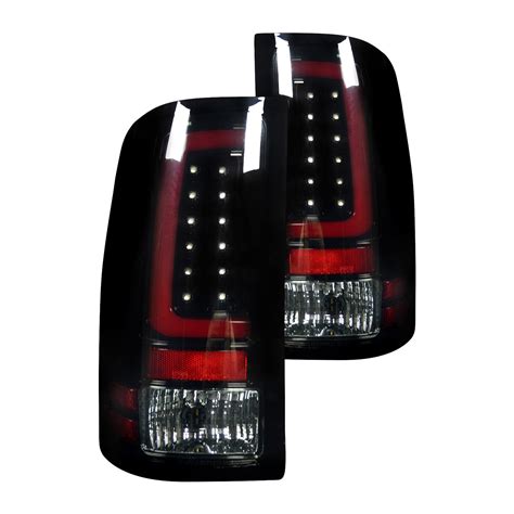 Recon 264389BK Black Smoke Fiber Optic LED Tail Lights