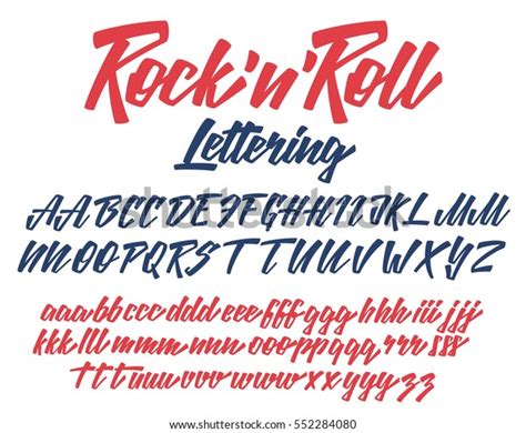 Rock N Roll Handwritten Lettering Vector Stock Vector Royalty Free