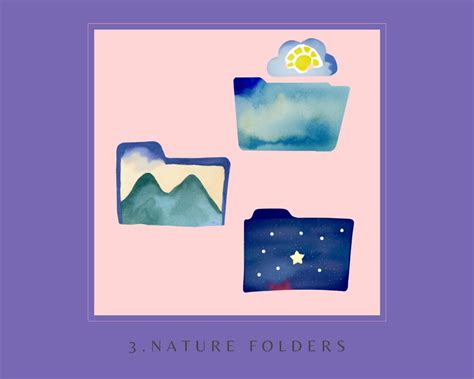 15 Watercolor Desktop Folder Icons PNG & Vector Desktop Icons Cute ...