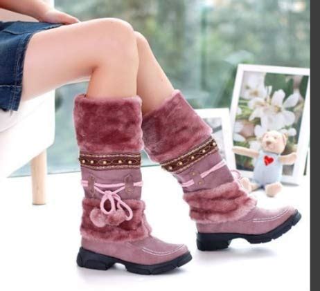 Gracosy Bottes Hautes Fourrure Femmes Bottes De Neige Hiver Fourr Es