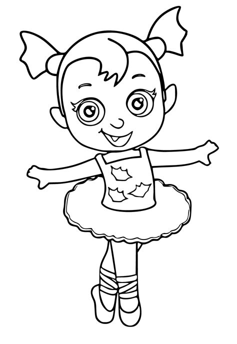 Free Printable Vampirina Cute Coloring Page for Adults and Kids - Lystok.com