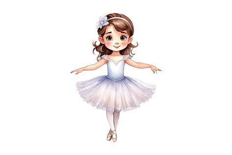 Cute Ballerina Girl. Vector Illustration. Stock Clipart | Royalty ...