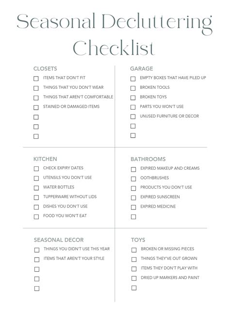 Declutter Checklist Organize Artofit