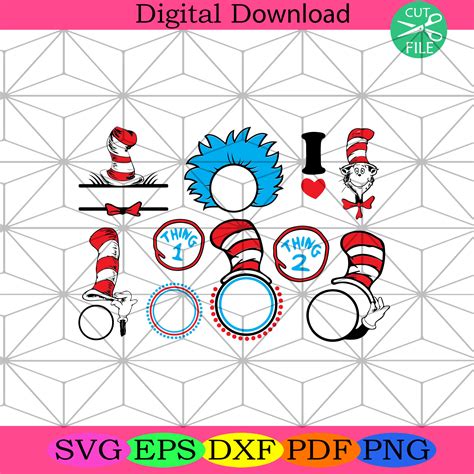 Cat In The Hat Svg Bundle Dr Seuss Svg Cat In The Hat Svg