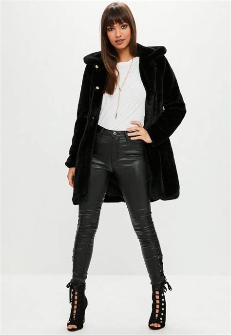 Black Faux Fur Coat Missguided