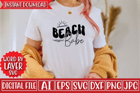 Beach Babe Svg Design Graphic By Craftzone Creative Fabrica