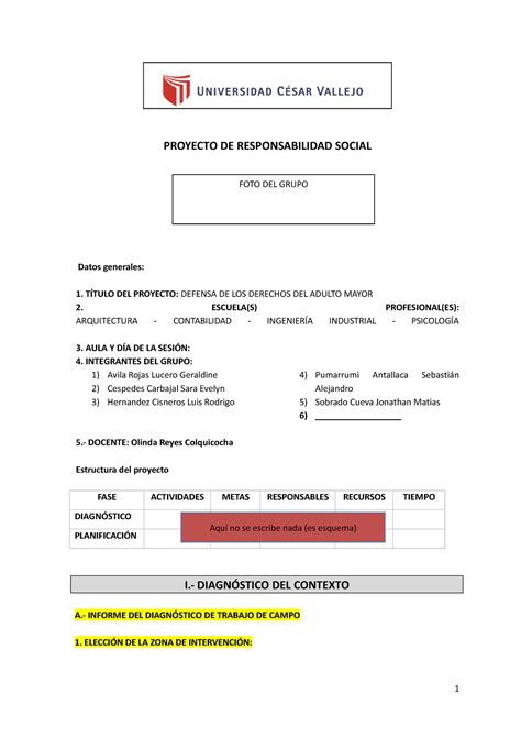 Esquema Proyecto Promoci N De Ddhh Proyecto De Responsabilidad