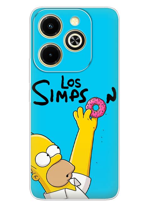 Бампер для Infinix Hot 40i Симпсоны Los Simpson Гомер Симпсон держит донат