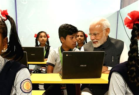 Prime Minister Narendra Modi interacts with students