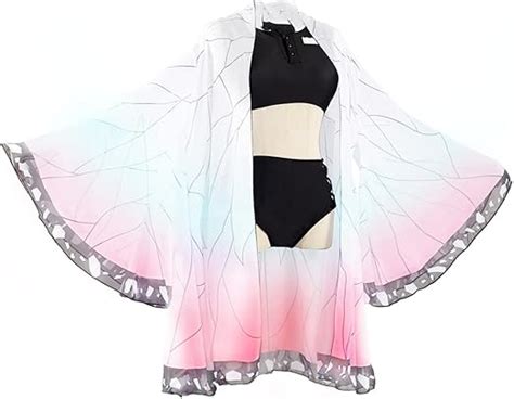 Womens Demon Slayer Shinobu Kocho Cosplay Costume Kimetsu No Yaiba Bikini Beach Swimsuit Anime
