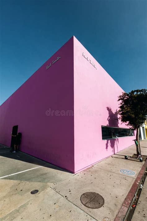 The Paul Smith Pink Wall In Melrose Avenue Editorial Stock Image