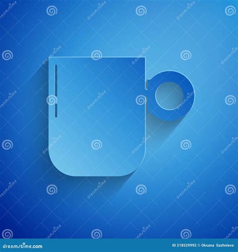 Paper Cut Coffee Cup Icon Isolated On Blue Background Tea Cup Hot