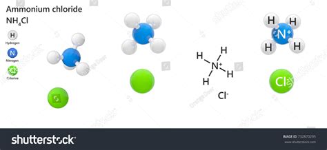 Ammonium Chloride Formula Nh4cl White Crystalline Stock Illustration 732870295 Shutterstock