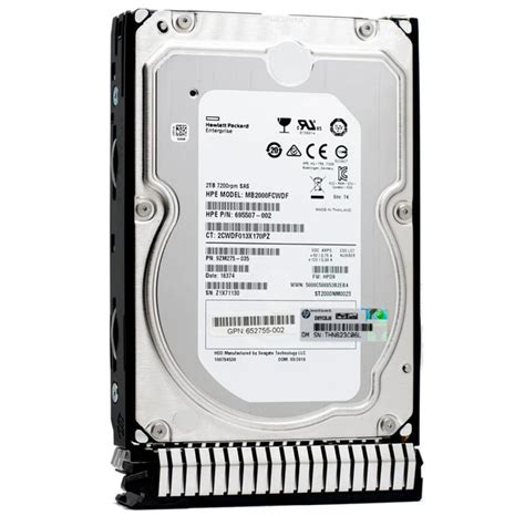 Disco Duro Servidor Hp 2TB 3 5 7200RPM Lff Nhp Sas 6GBS Laser Print