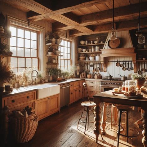 farmhouse kitchen ideas  rustic  charming design