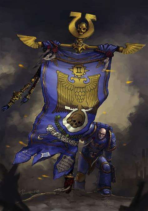 Wh40khq Ultramarines 2nd Comapny Banner By Sunradio Warhammer 40k