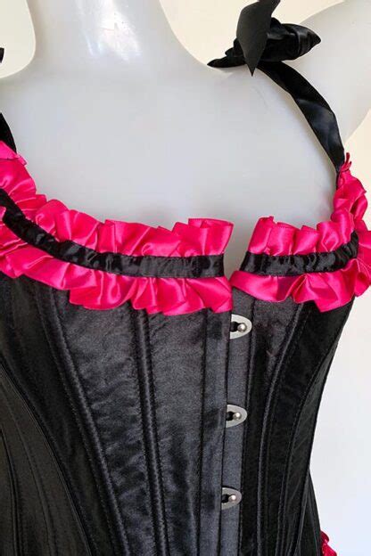 Satin Ribbon Corset Hot Pink Trim Siren Doll