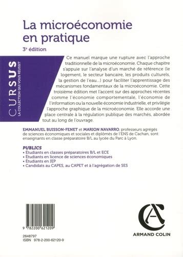 La microéconomie en pratique Emmanuel Buisson Fenet Livres Furet