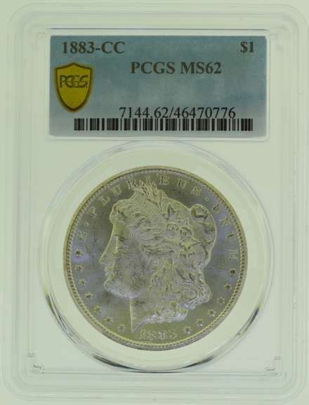 1883 CC Morgan Silver Dollar PCGS MS62 US Auction Online