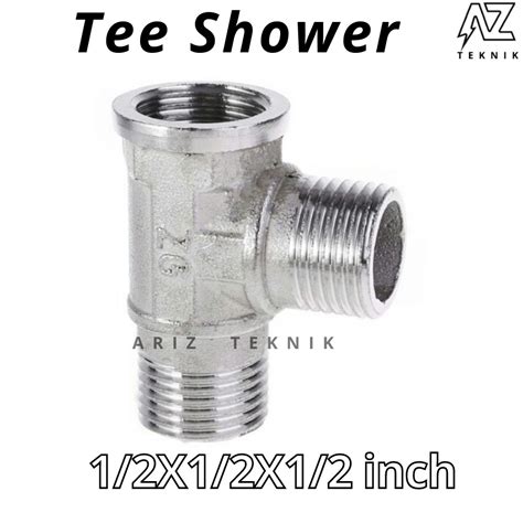 Jual Tee Shower Stainless Inch Sambungan Pipa Kran Air Indonesia