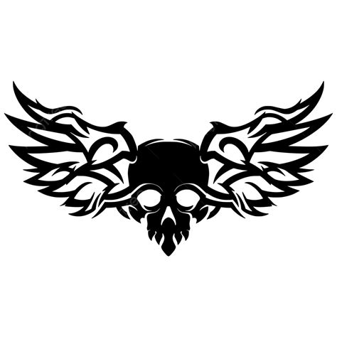 Skull Wings Illustration Vector Skull Art Skull Wings Skull Tattoo