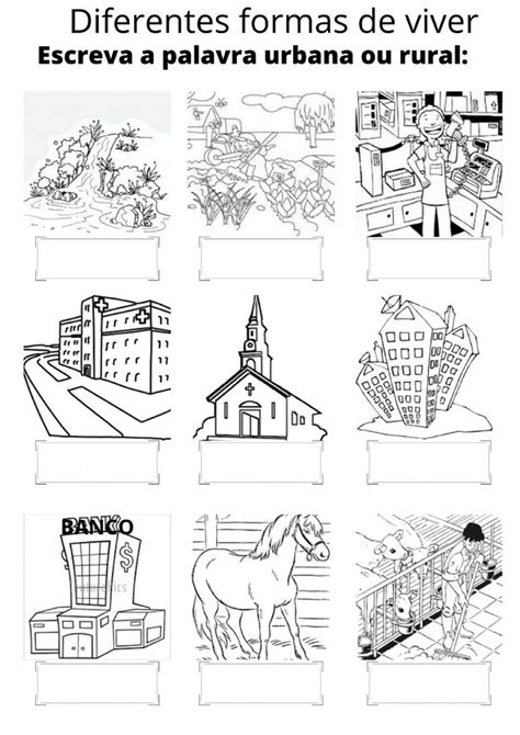 Zona Rural Urbana Worksheet Workbook Urbana School Subjects