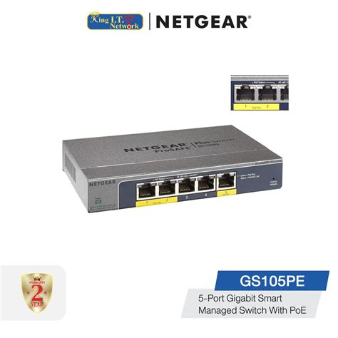 Netgear Gs Pe Prosafe Plus Port Gigabit Poe Pass Through Switch