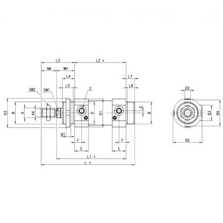 42M2N040A0450 CILINDRO D E MAG AMORT AJUSTABLE