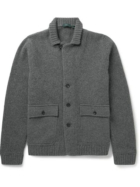 Incotex Wool Cardigan Gray Incotex