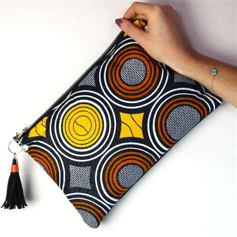 Id E Cadeau Sac Pochette Tissu Wax Africain Clutch Boho Chic Imprim