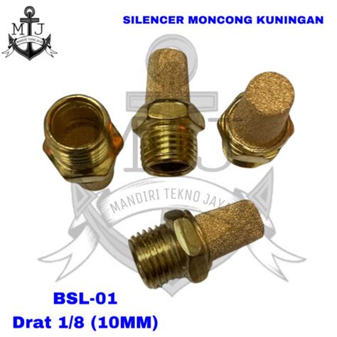 Jual Fitting Silencer Pneumatic Kuningan Moncong Drat Bsl Drat