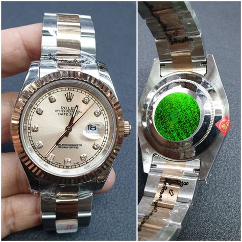 Jual JAM TANGAN PRIA ROLEX OYSTER AUTOMATICRANTAI COMBI ROSEGOLD RING