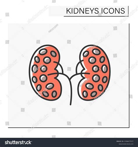 Kidney Failure Color Icon Internal Organs Stock Vector (Royalty Free