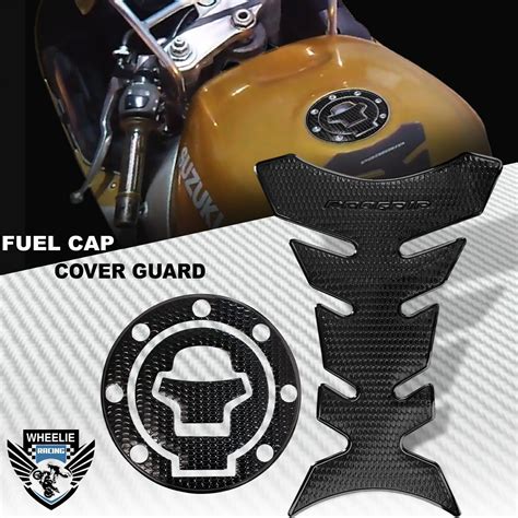 PERFORATED BLACK PRO GRIP FUEL TANK PAD GAS CAP COVER 97 03 GSXR 600