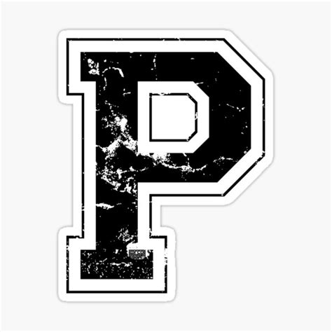 Letter P Black Jersey Stickers For Sale Lettering Huruf P Art P