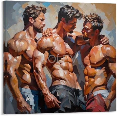 Amazon Sexy Muscular Male Gay Art Poster Male Nude Adult Art Abstract Poster Room Aesthetic
